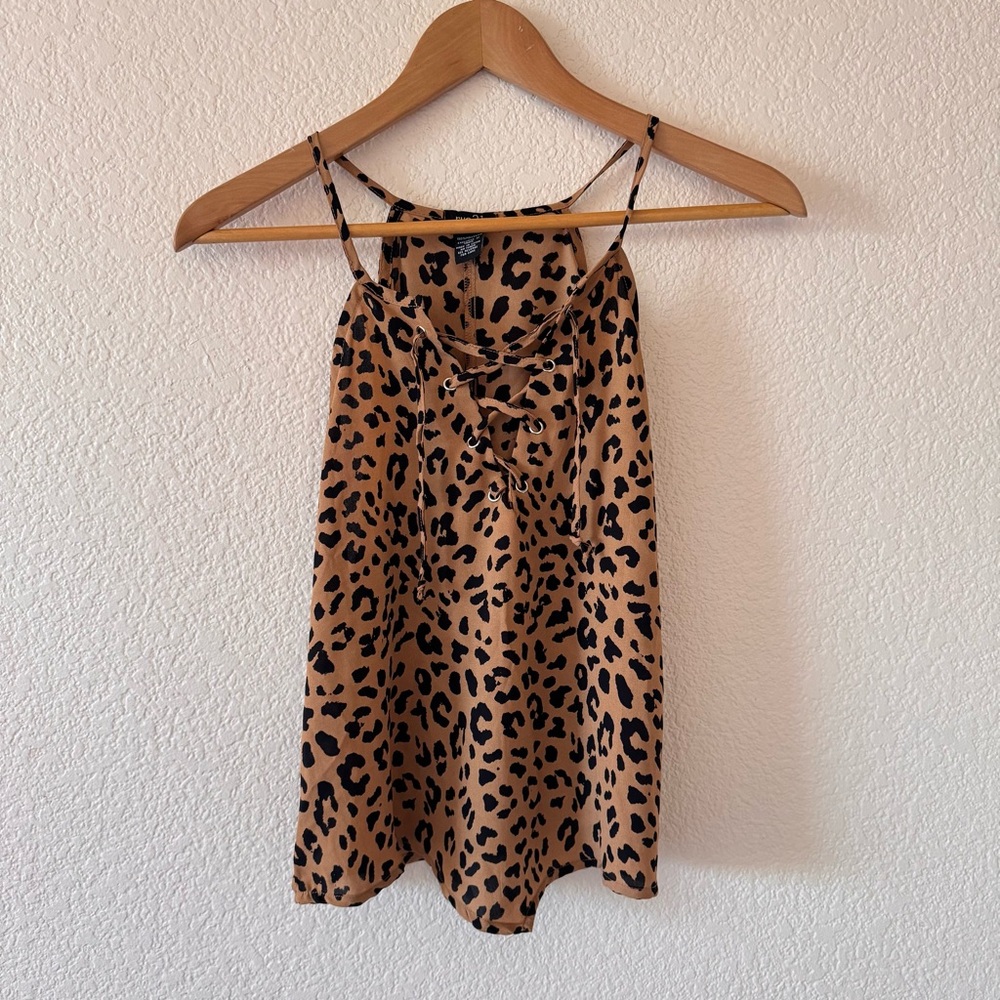 Rue21 Leopard Lace-Up Top